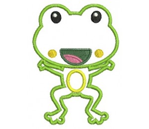 Stickmuster - hüpfender Frosch Appli